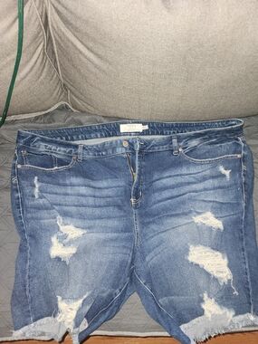 torrid Distressed Blue Denim Shorts